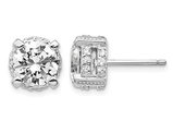 Synthetic Cubic Zirconia (CZ) Solitaire Earrings in Sterling Silver (8mm)
